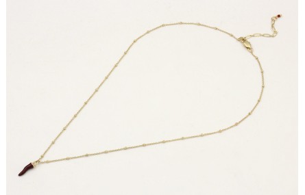 Solitario cadena micro bola dorada mate con colgan