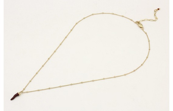 Solitario cadena micro bola dorada mate con colgan