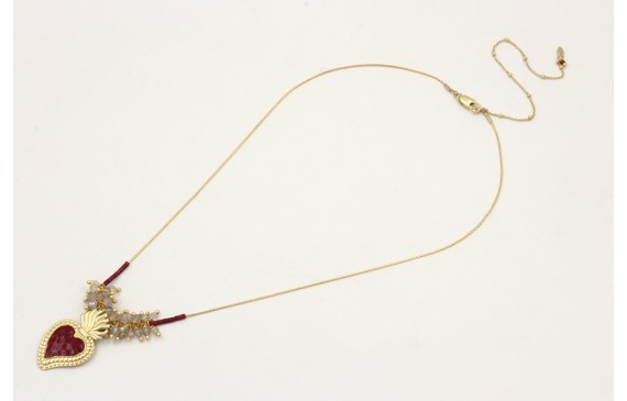 Collar cadena fina dorada con sagrado corazón esma