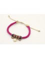 Pulsera seda rellena fucsia colgante estrella cris