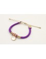 Pulsera seda rellena morado con nudo macrame con p