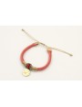 Pulsera seda rellena salmón con nudo macrame con p
