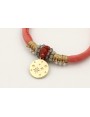 Pulsera seda rellena salmón con nudo macrame con p
