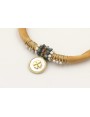 Pulsera seda rellena mostaza con nudo macrame con 