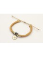 Pulsera seda rellena mostaza con nudo macrame con 