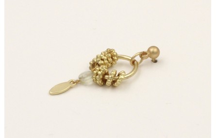 Single earrings con colgante petalo y ruedas estri