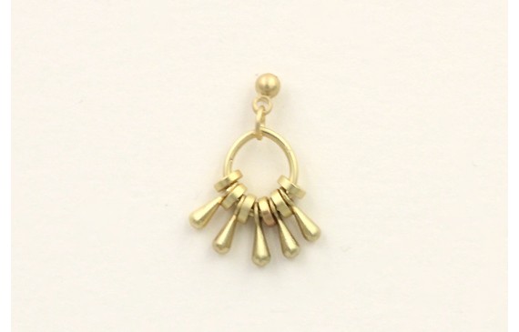 Single earrings con colgantes lagrimas y ruedas en