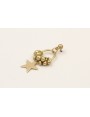 Single earrings con colgante estrella  y bolitas e
