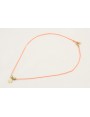 Collar hilo naranja fluor con colgante lamina labr