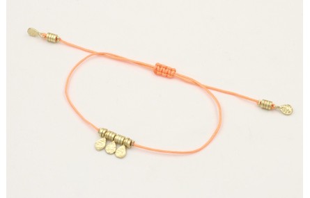 Pulsera hilo naranja fluor con colgantes laminas l