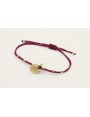 Pulsera hilo granate con tubitos aplastados, conch