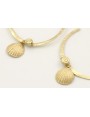 Pendientes aro aplastado con caracolillo y colgant
