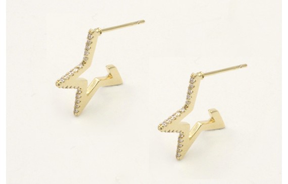 Pendientes estrella dorada con brillos cristal.