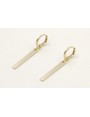Pendientes cierre aro dorado con colgante listón d