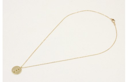 Solitario cadena eslabón pequeño dorado con colgan