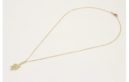 Solitario cadena eslabón pequeño dorado con colgan