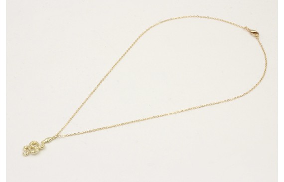 Solitario cadena eslabón pequeño dorado con colgan