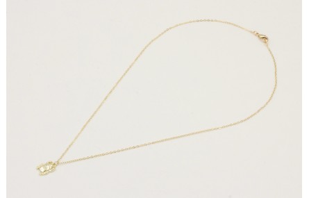 Solitario cadena eslabón pequeño dorado con colgan