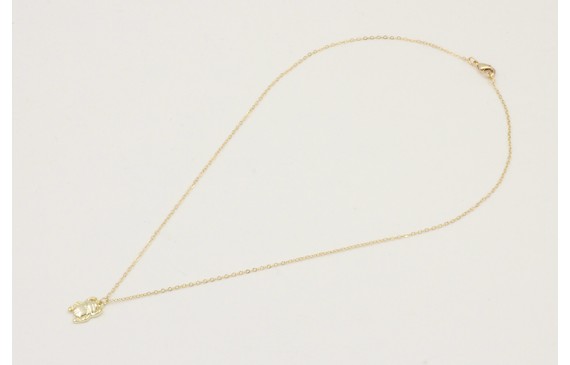 Solitario cadena eslabón pequeño dorado con colgan