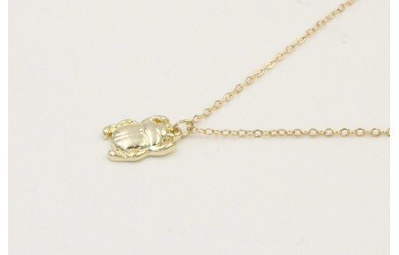 Solitario cadena eslabón pequeño dorado con colgan