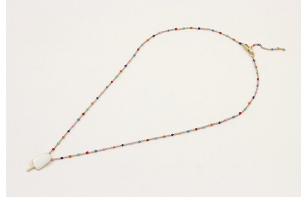 Solitario cadena micro esmalte colorines con colga