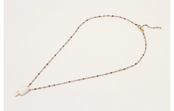 Solitario cadena micro esmalte colorines con colga