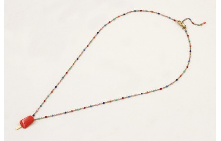 Solitario cadena micro esmalte colorines con colga