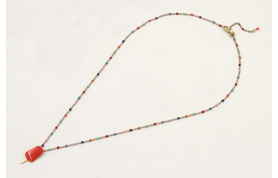 Solitario cadena micro esmalte colorines con colga