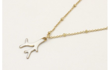 Solitario cadena micro bola dorado mate con colgan