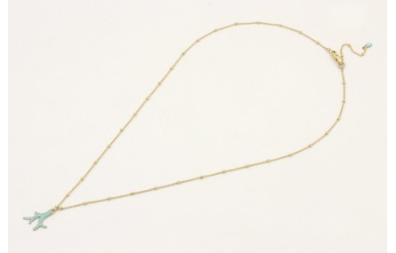 Solitario cadena micro bola dorado mate con colgan