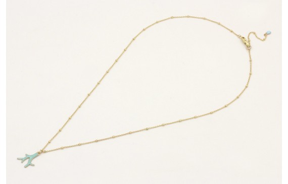 Solitario cadena micro bola dorado mate con colgan