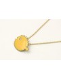 Solitario cadena bolas dorado mate con colgante pe
