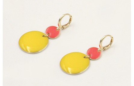 Pendientes cierre segurdridad  dorado con disco do