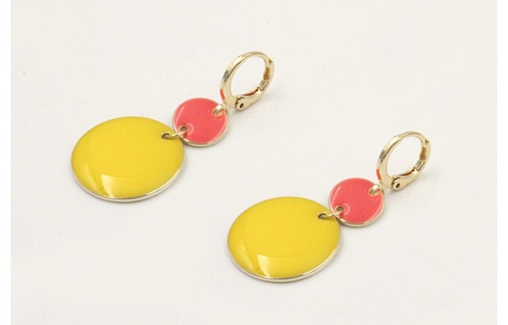 Pendientes cierre segurdridad  dorado con disco do