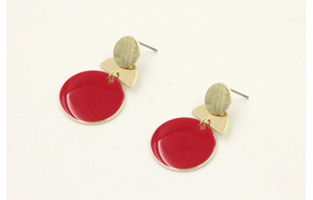 Pendientes perno disco dorado con disco esmaltado 