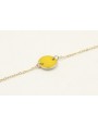 Pulsera cadena eslabón pequeño dorado con circulo 