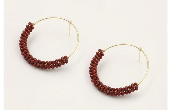 Pendientes acero inoxidable aro con perno forrado 