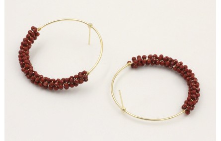 Pendientes acero inoxidable aro con perno forrado 