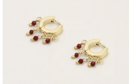 Pendientes acero inoxidable cierre aro con 3 anill