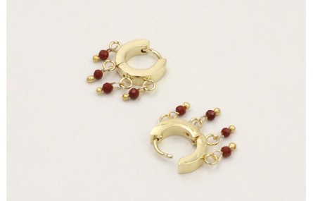 Pendientes acero inoxidable cierre aro con 3 anill