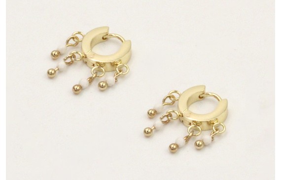 Pendientes acero inoxidable cierre aro con 3 anill