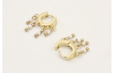 Pendientes acero inoxidable cierre aro con 3 anill