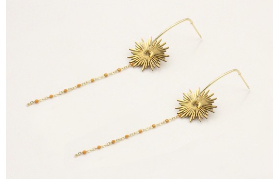 Pendientes acero inoxidable anzuelo con estrella r