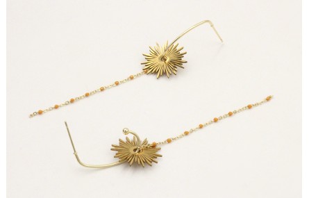 Pendientes acero inoxidable anzuelo con estrella r