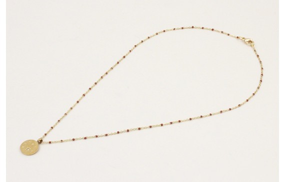 Solitario cadena acero inoxidable micro esmalte ma