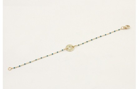 Pulsera cadena acero inoxidable micro esmlate azul