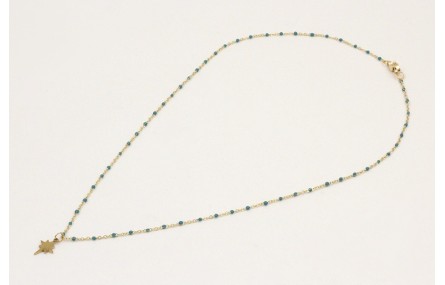 Solitario acero inoxidable cadena micro esmalte az