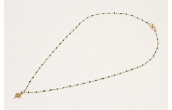 Solitario acero inoxidable cadena micro esmalte az