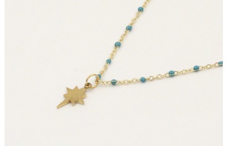 Solitario acero inoxidable cadena micro esmalte az