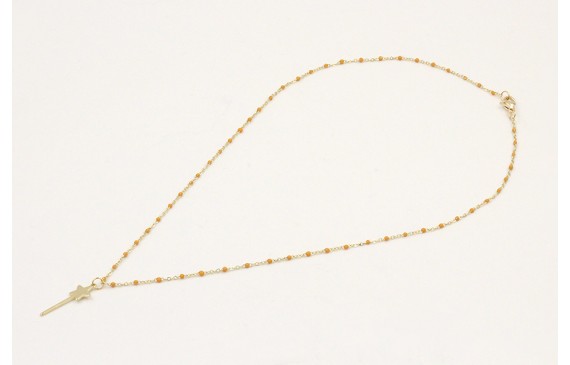 Solitario acero inoxidable cadena micro esmalte mo